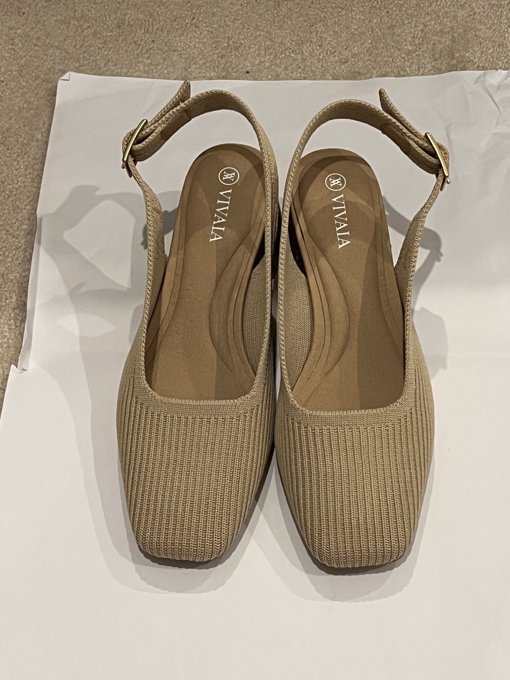 Vivaia sling back square toe heels size 35